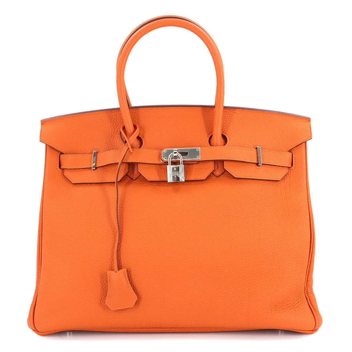 HERMES バーキン35 トゴ オレンジ ハンド バッグ □R刻印 シルバー 金具 Birkin エルメス 90308482