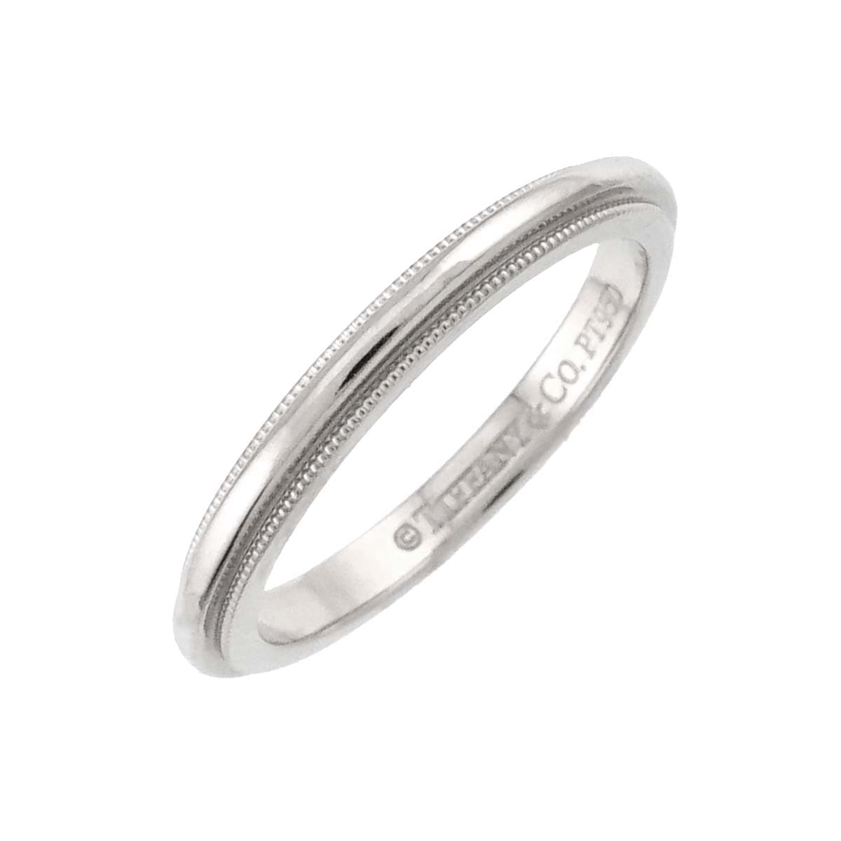 TIFFANY&CO. ミルグレイン 5.5号 リング 幅2mm Pt プラチナ 指輪 トゥギャザー Milgrain Ring ティファニー 90307400