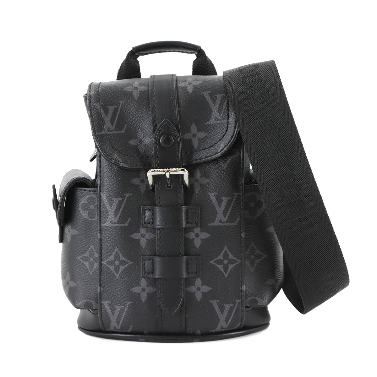 LOUIS VUITTON モノグラム エクリプス ナノ クリストファー クロスボディ ショルダー バッグ ブラック M82769 RFID Nano Christopher ルイ ヴィトン 90306360