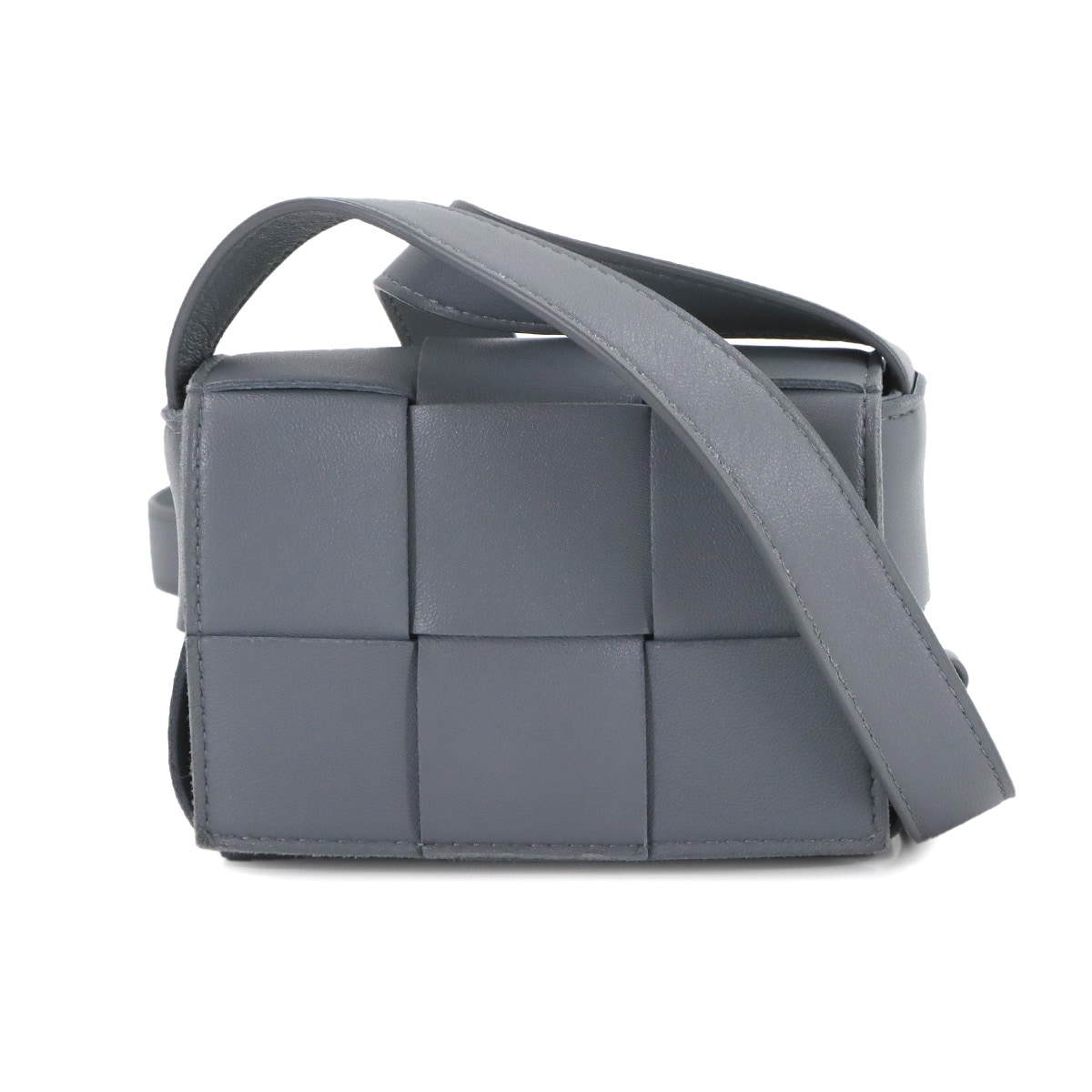 BOTTEGA VENETA イントレチャート キャンディ カセット ショルダー バッグ レザー グレー 666688 Intrecciato Candy Cassette ボッテガ ヴェネタ 90306372