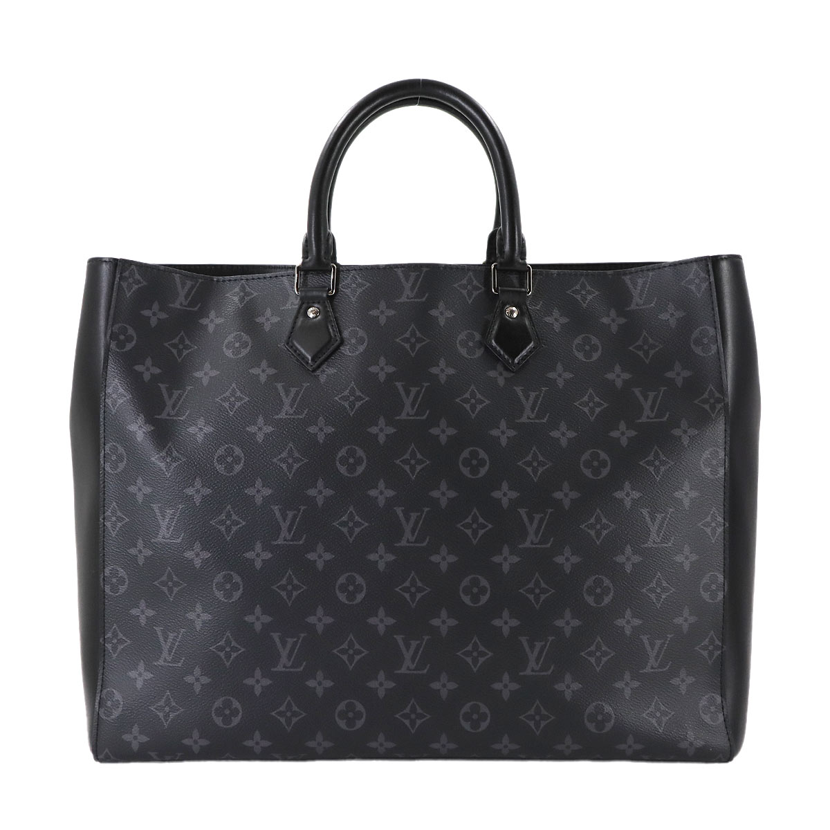 LOUIS VUITTON モノグラム エクリプス グラン サック トート バッグ ブラック M44733 シルバー 金具 Grand Sac ルイ ヴィトン 90306482