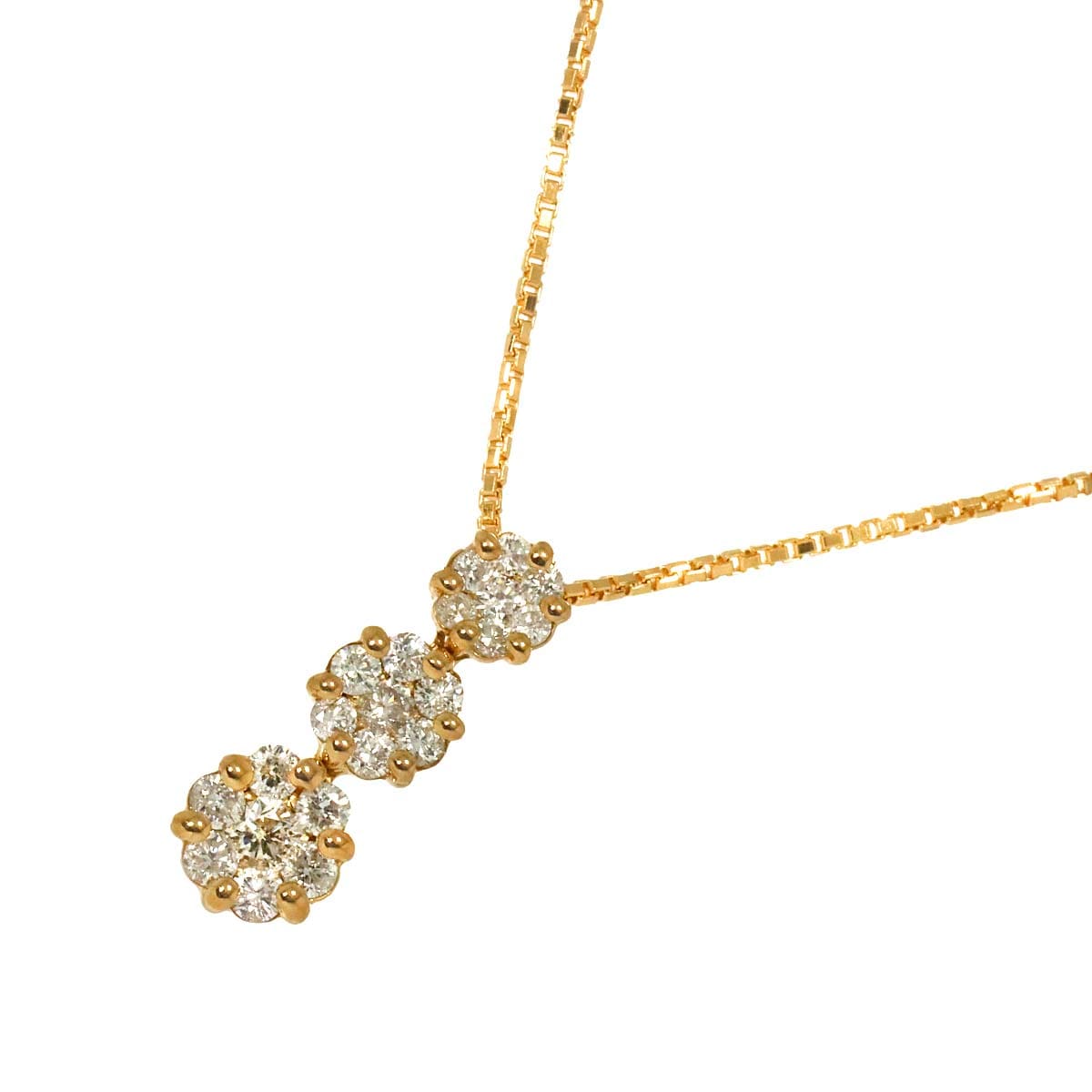 ダイヤ 0.30ct ネックレス 40cm K18 PG ピンクゴールド 750 Diamond Necklace 90306817