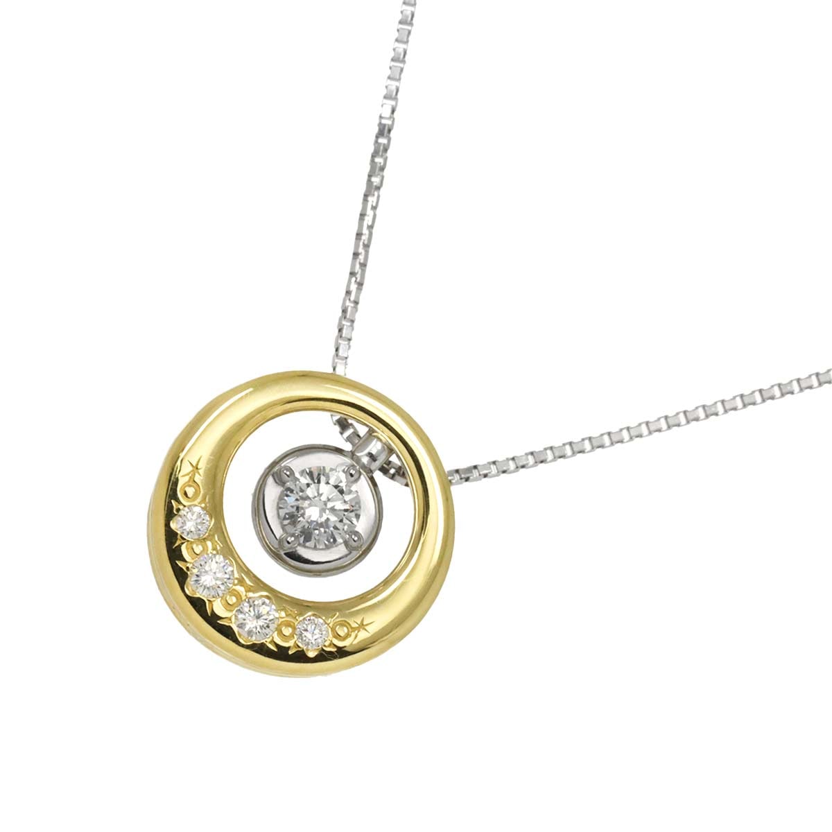 TASAKI ダイヤ 0.18ct/0.09ct ネックレス 45cm K18 WG YG ホワイト イエローゴールド 750 田崎真珠 Diamond Necklace タサキ 90305077