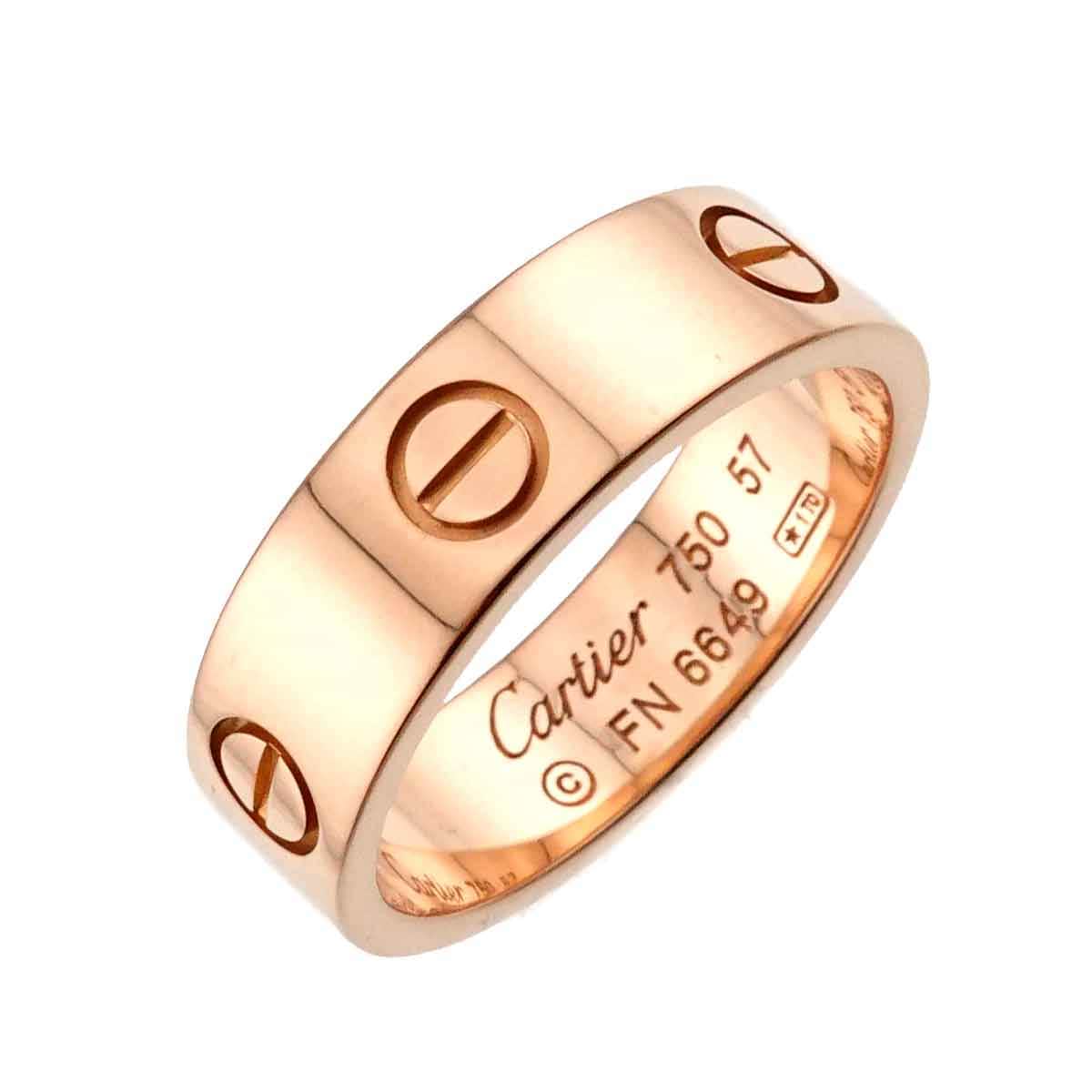 Cartier ラブ #57 リング K18 PG ピンクゴールド 750 指輪 Love Ring【証明書付き】 カルティエ 90306644