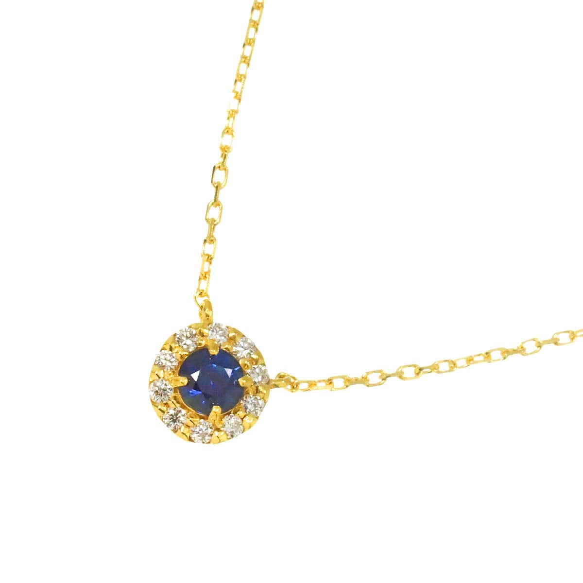 Vendome Aoyama サファイヤ ダイヤ ネックレス 40cm K18 YG イエローゴールド 750 Sapphire Necklace ヴァンドーム青山 90306811
