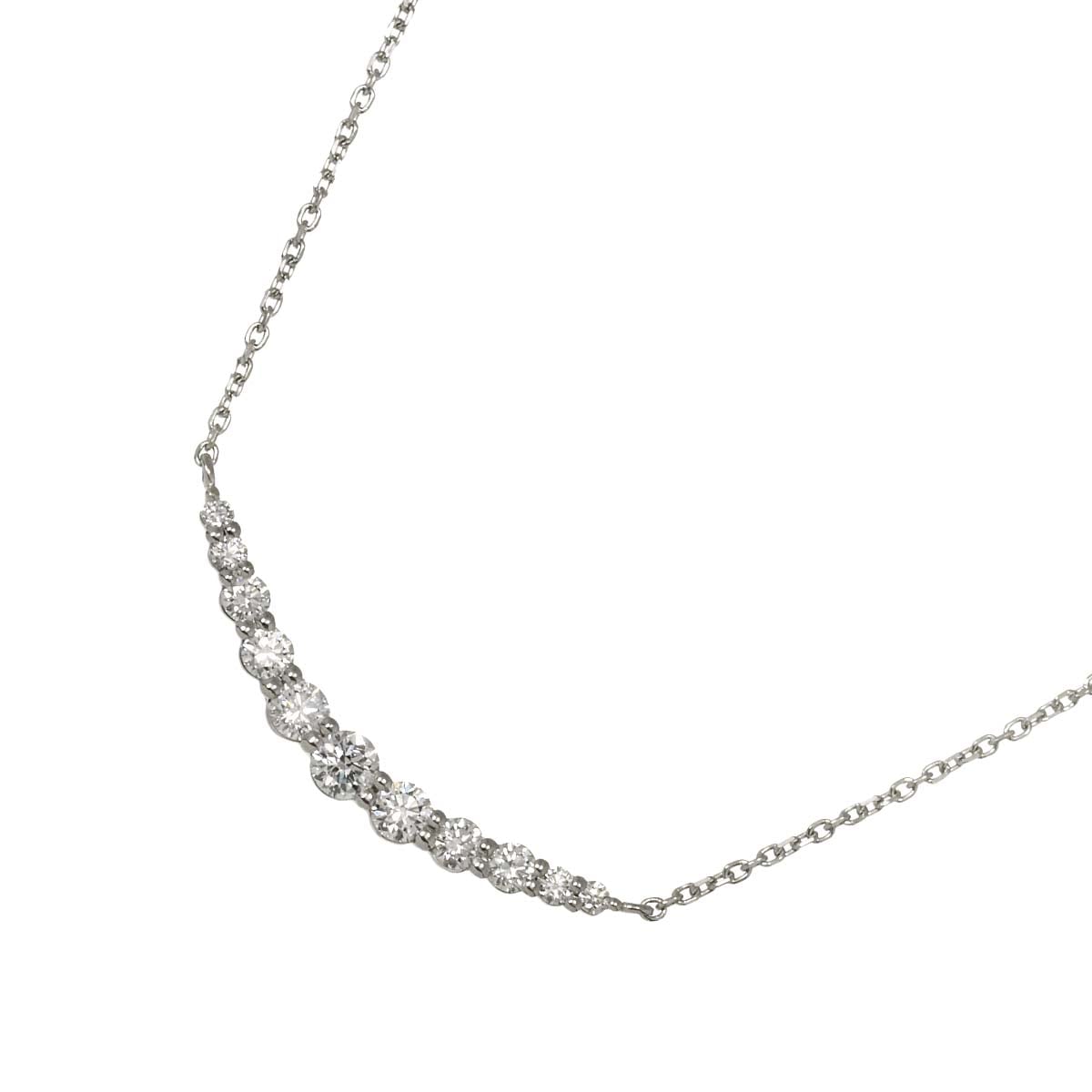 4℃ ダイヤ ネックレス 42cm Pt プラチナ Diamond Necklace ヨンドシー 90307745