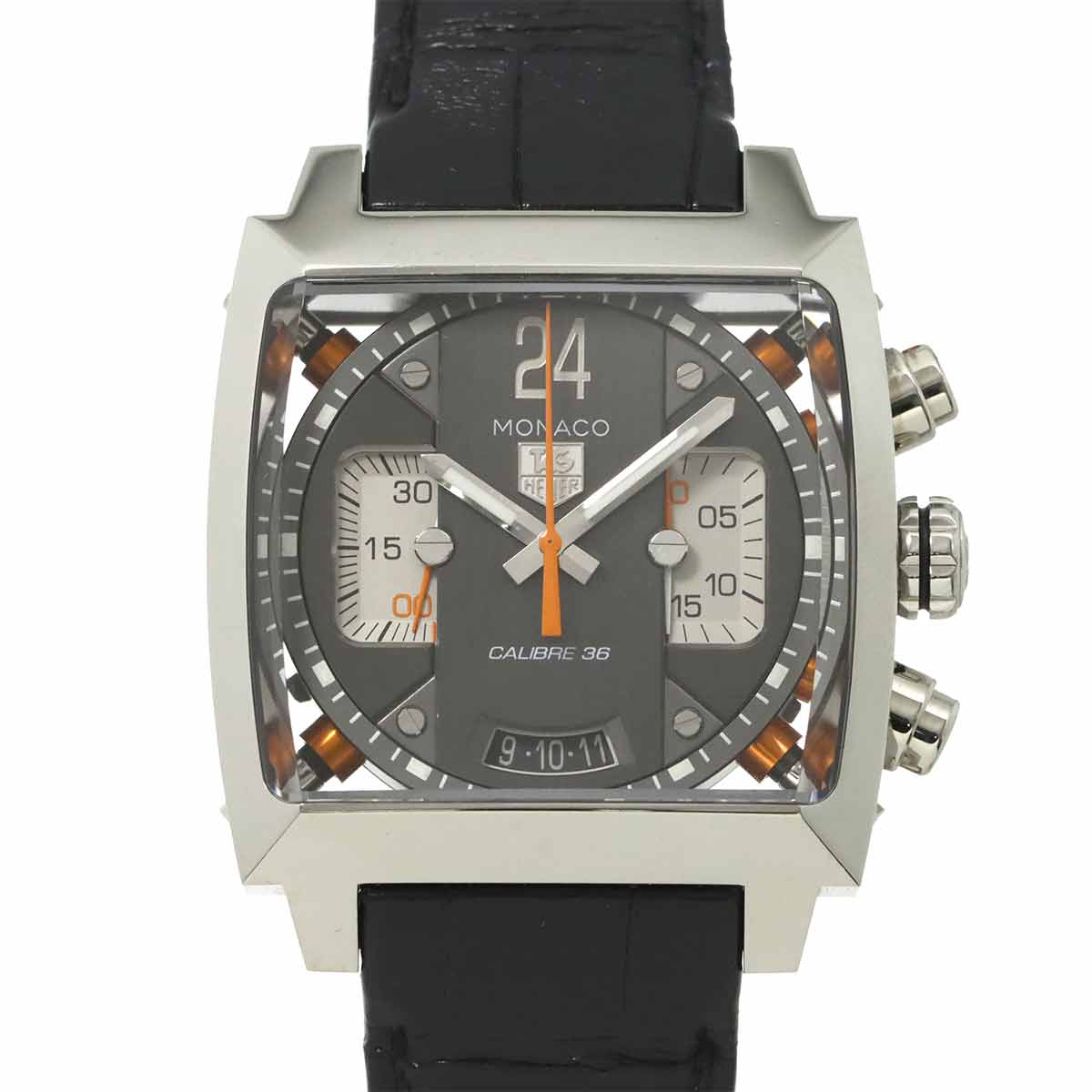 TAG Heuer モナコ24 レーシング キャリバー36 クロノグラフ CAL5112 メンズ 腕時計 デイト グレー 自動巻き ウォッチ Monaco タグホイヤー 90301999
