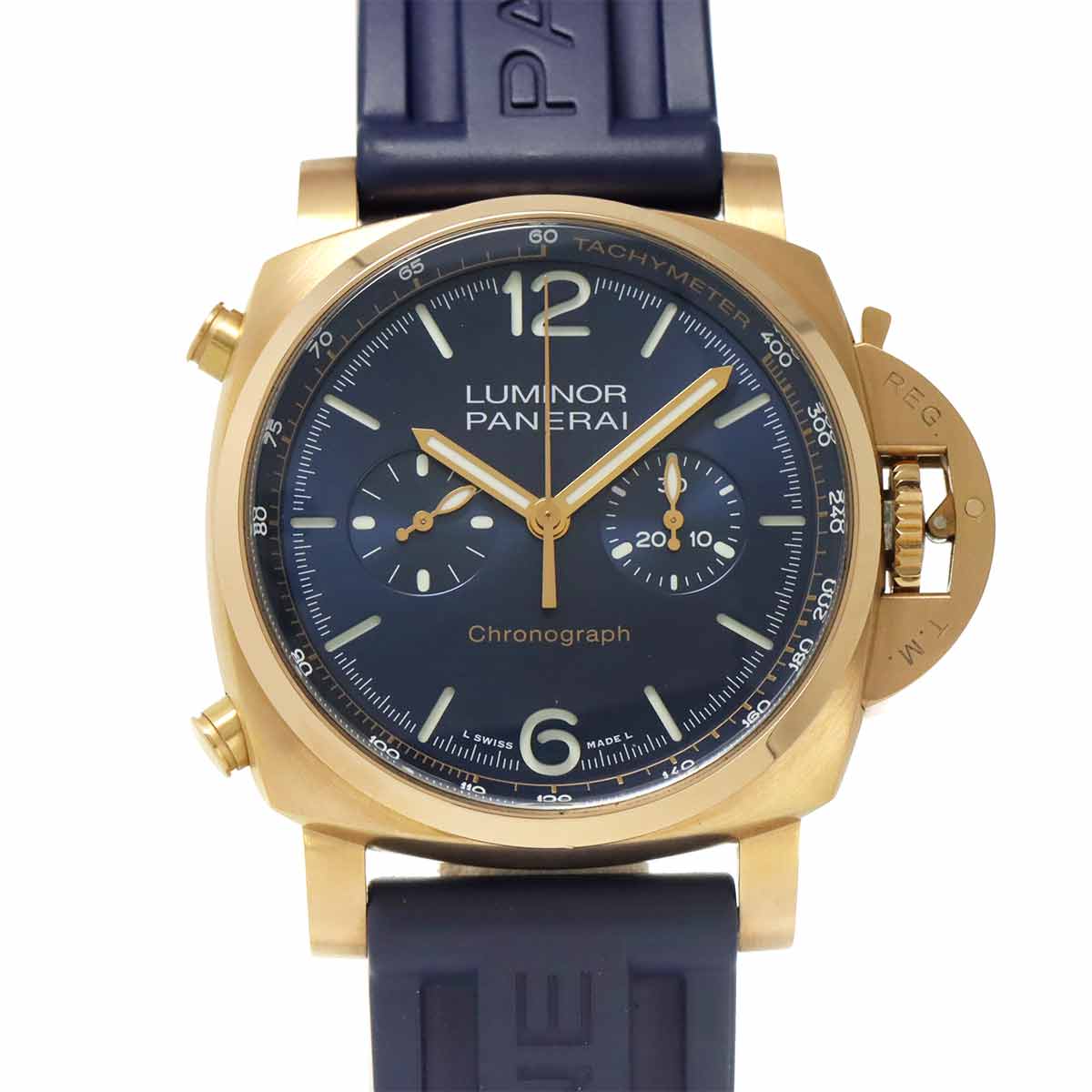PANERAI ルミノール クロノ ゴールドテック PAM01111 メンズ 腕時計 ブルー K18PG ピンクゴールド 自動巻き ウォッチ Luminor パネライ 90304045