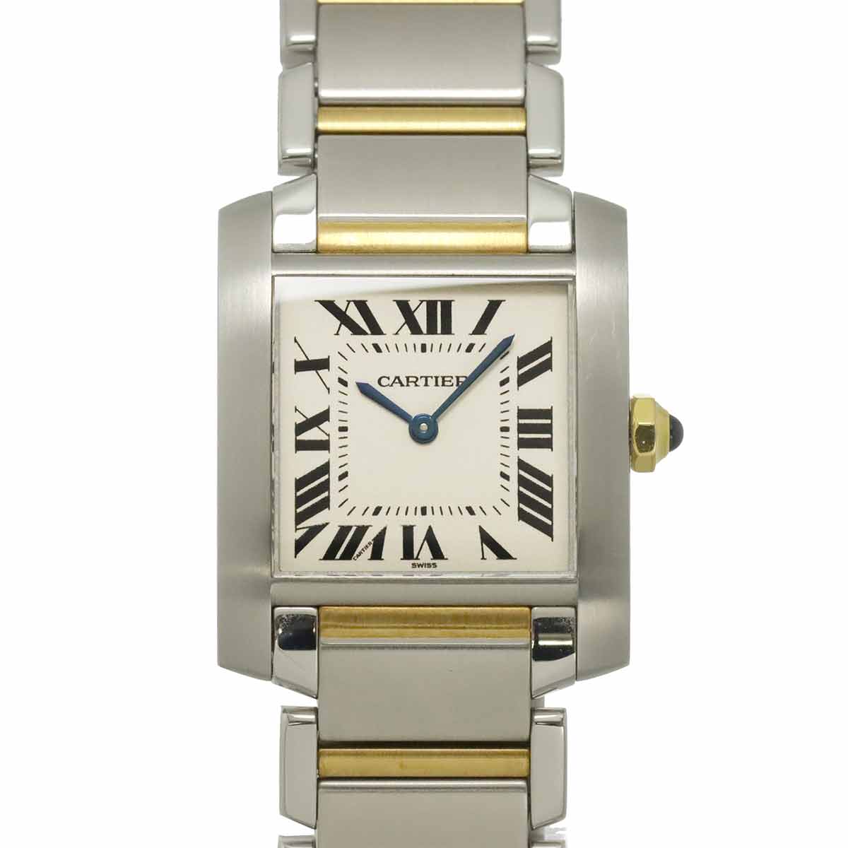 Cartier タンクフランセーズMM コンビ W51006Q4 ボーイズ 腕時計 アイボリー K18YG クォーツ ウォッチ Tank Francaise カルティエ 90309090