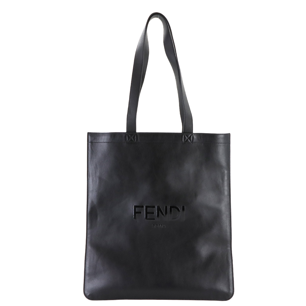 FENDI ロゴ トート バッグ レザー ブラック 7VA538 Tote Bag フェンディ 90306105