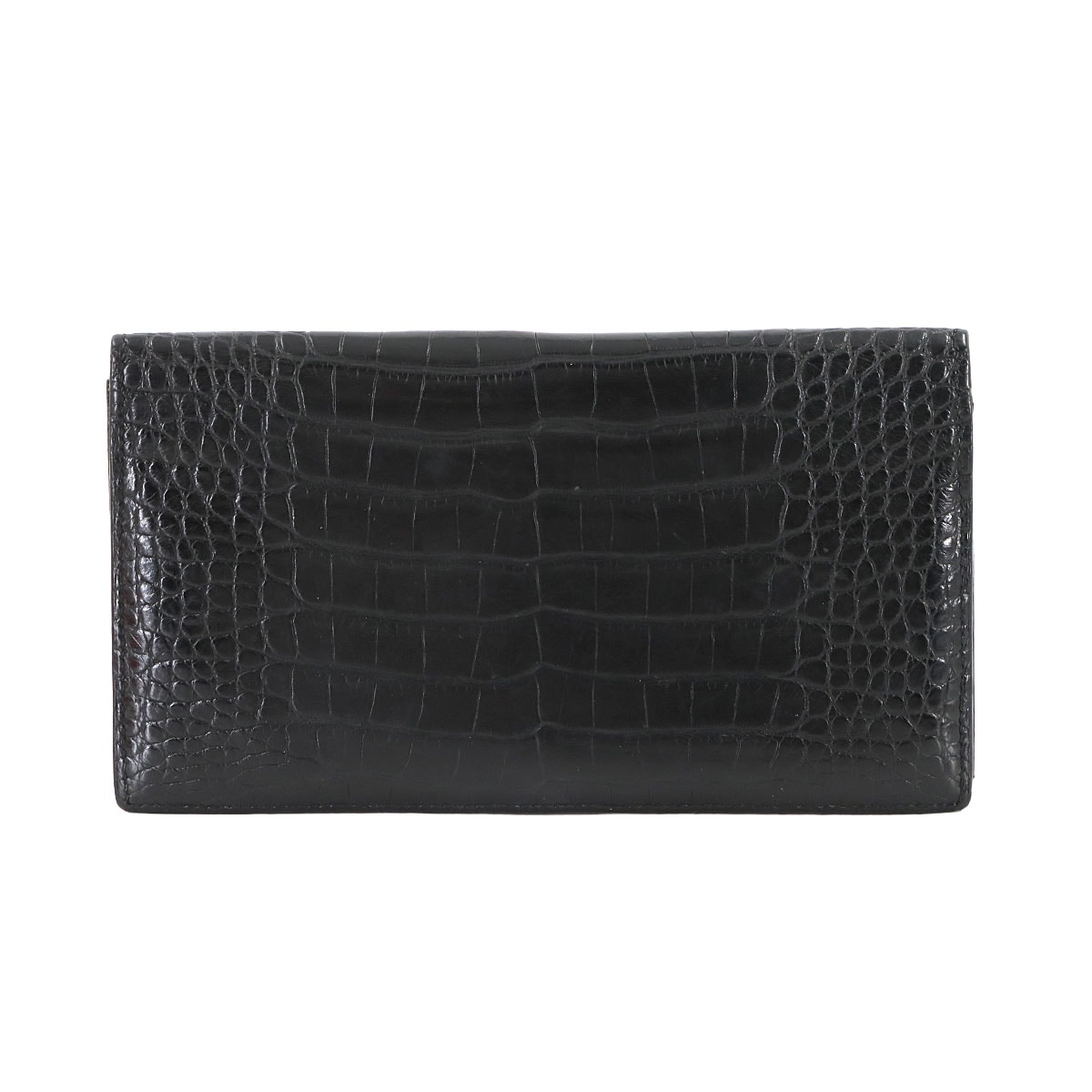 HERMES クロコダイル MC2 フレミング 札入れ 二つ折り 長財布 アリゲーター ブラック □R刻印 MC2 Fleming エルメス 90307088