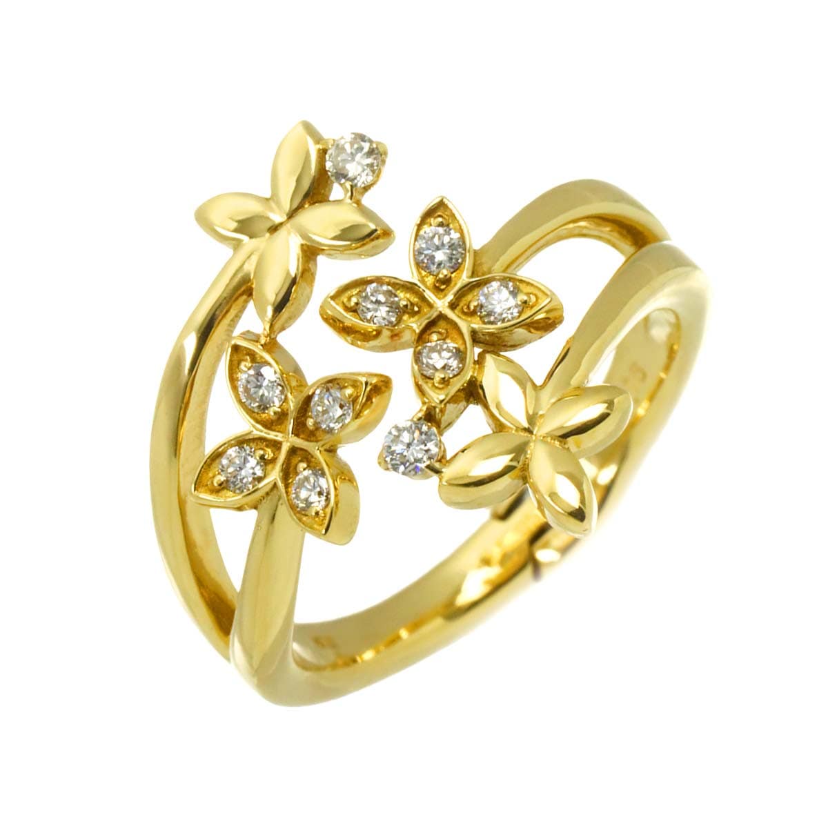 リング 9号 ダイヤ 0.64ct K18 YG イエローゴールド 750 指輪 Diamond