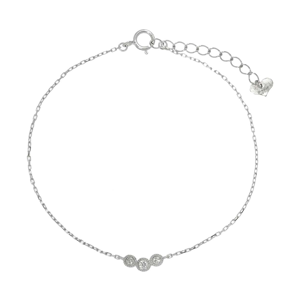 ダイヤ 0.07ct ブレスレット 18cm K18 WG ホワイトゴールド 750 Diamond Bracelet 90305592