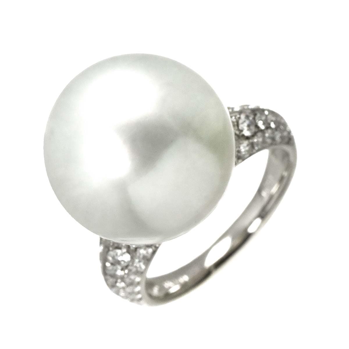 リング 13号 白蝶真珠 16.2mm ダイヤ 0.87ct Pt プラチナ パール 指輪 South Sea pearl Ring 90306255
