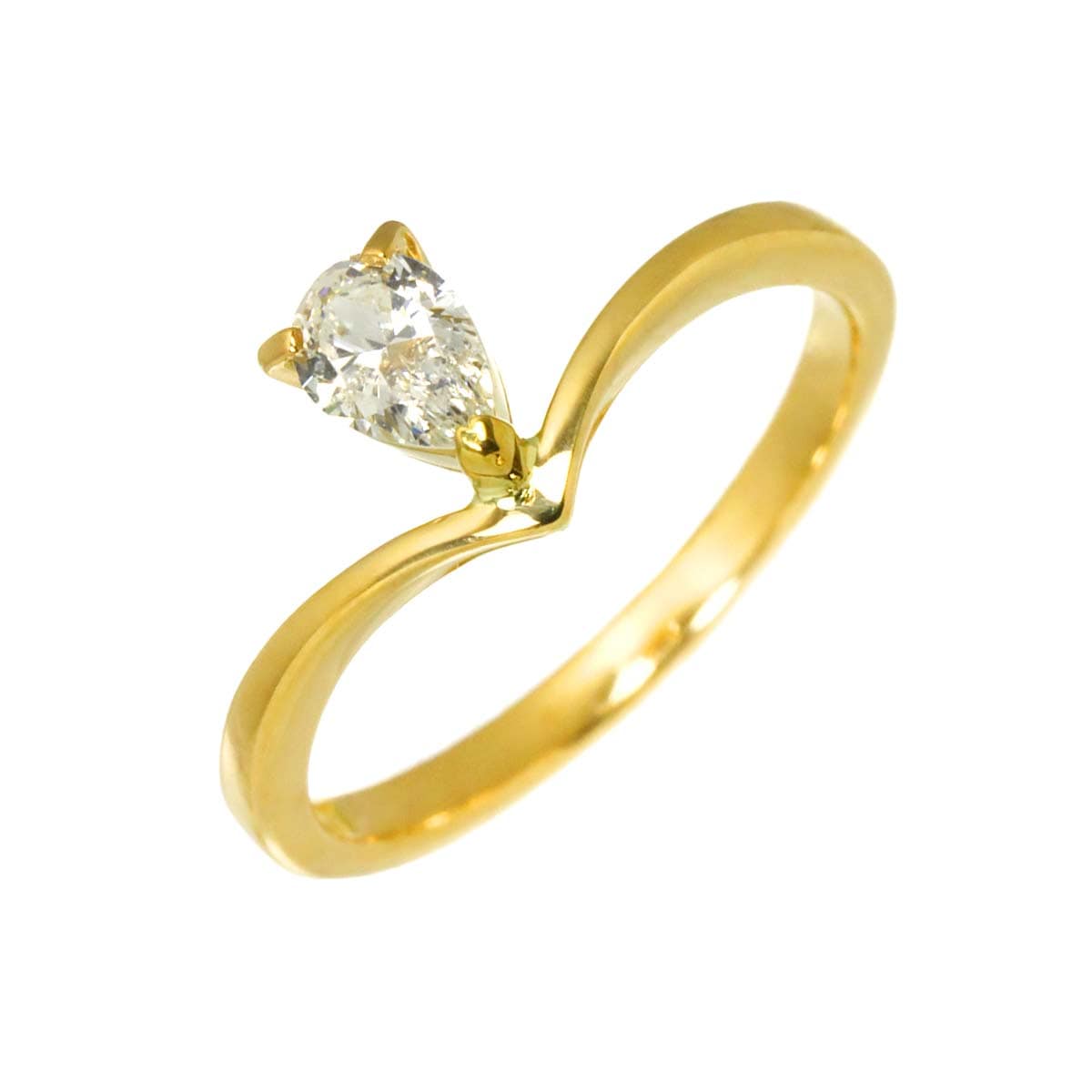 リング 7.5号 ダイヤ 0.24ct K18 YG イエローゴールド 750 指輪 Diamond Ring 90306930