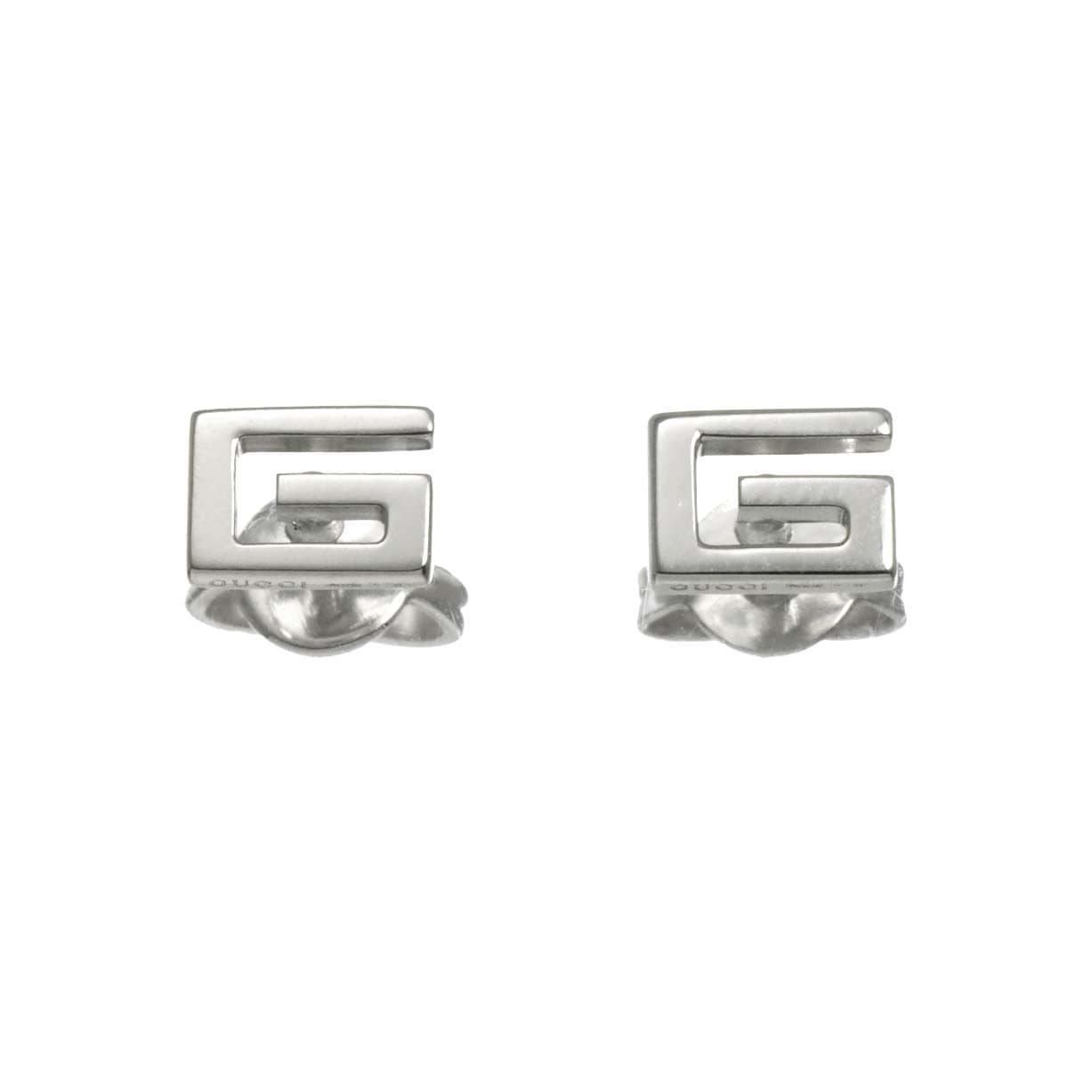 GUCCI G ロゴ ピアス K18 WG ホワイトゴールド 750 Earrings Pierced グッチ 90305571