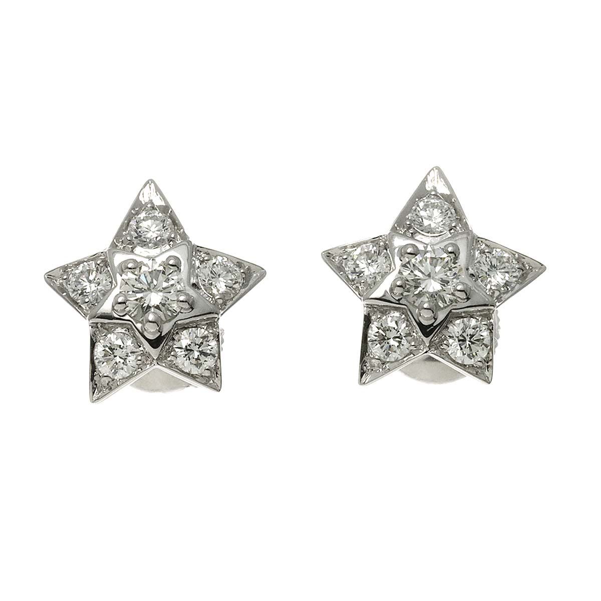 CHANEL コメット ダイヤ ピアス K18 WG ホワイトゴールド 750 星 スター COMETE Diamond Earrings Pierced シャネル 90305877