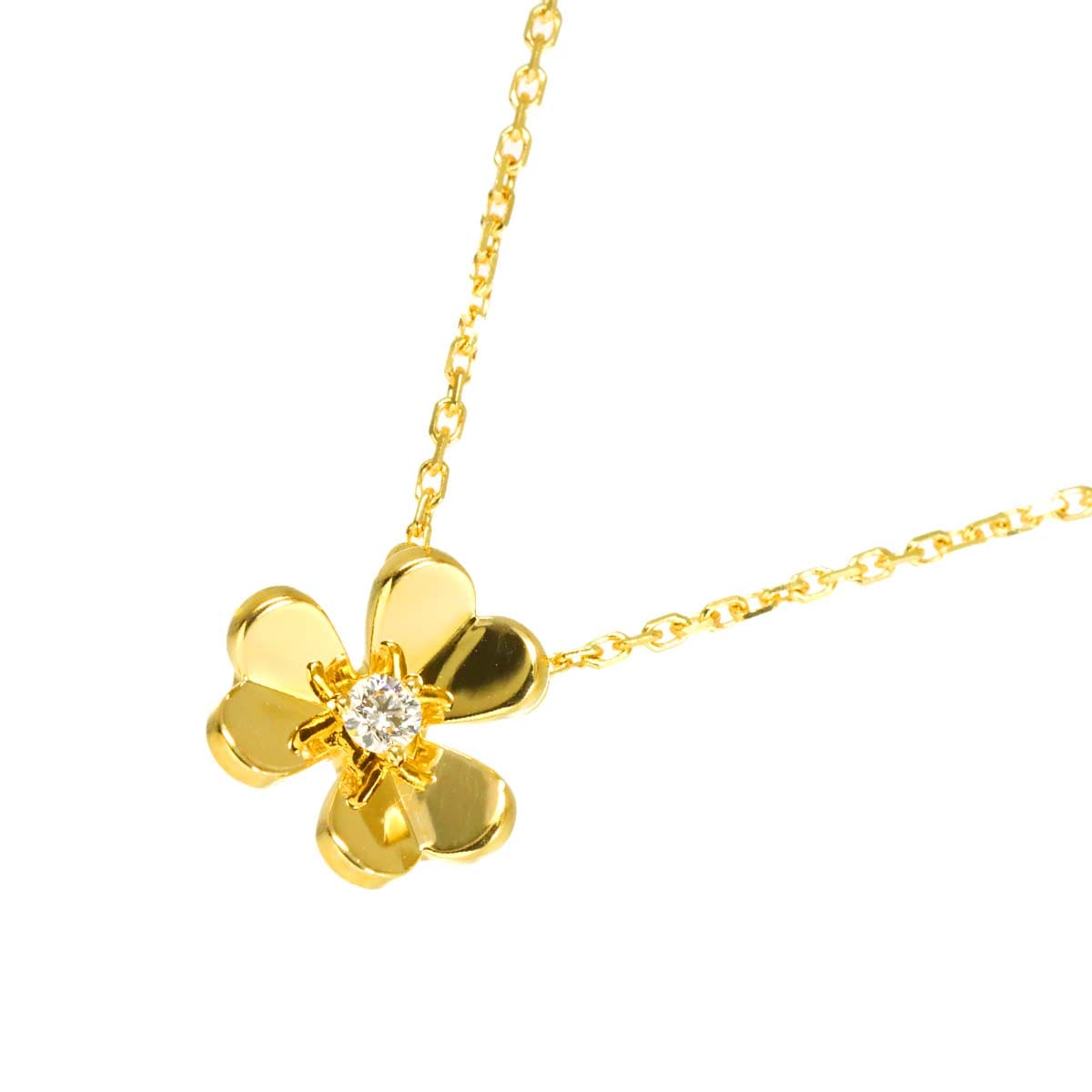Van Cleef & Arpels フリヴォル ダイヤ ミニ ネックレス 40cm K18 YG 750 ヴァンクリーフ & アーペル Frivole【証明書付き】 90307404