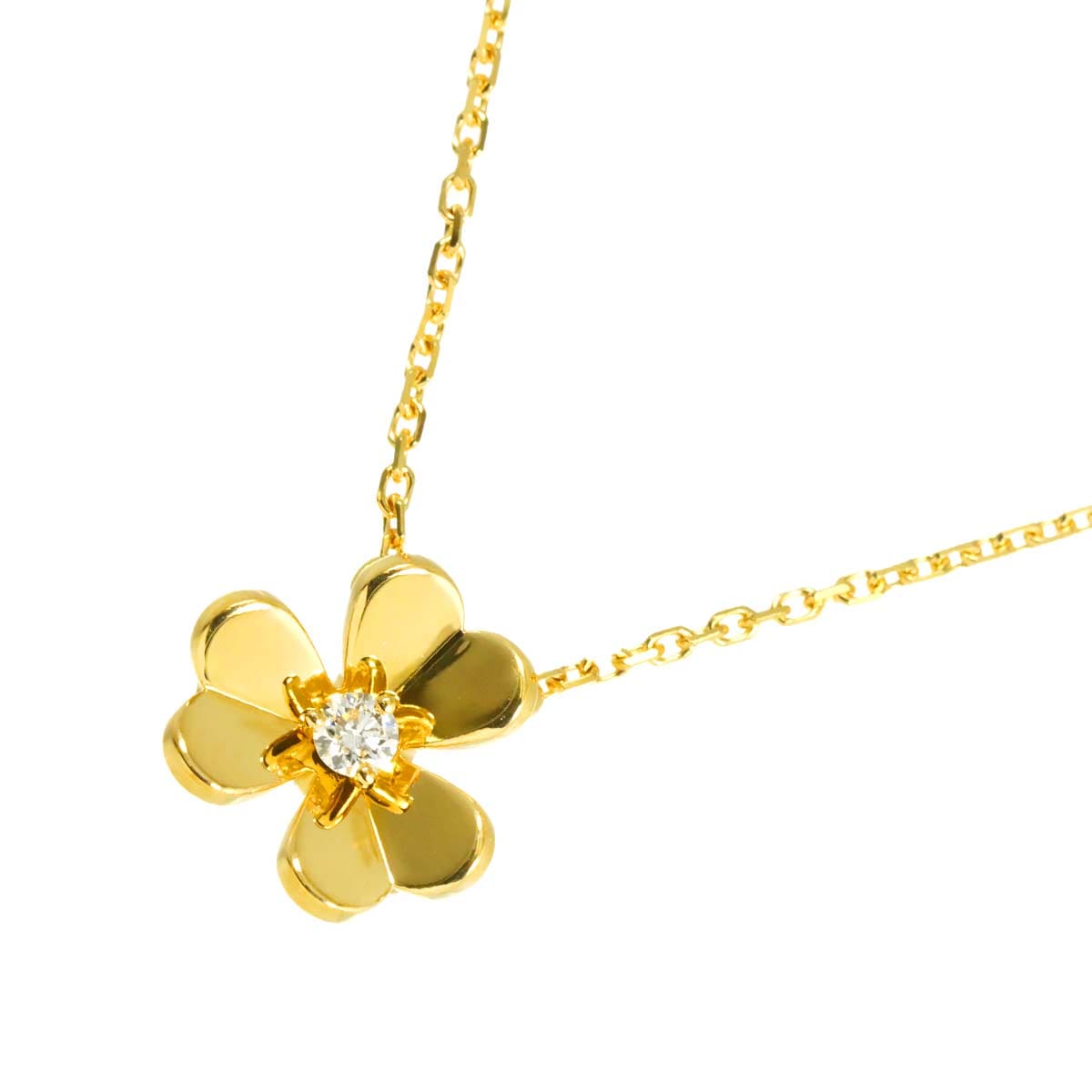 Van Cleef & Arpels フリヴォル ダイヤ ミニ ネックレス 40cm K18 YG 750 ヴァンクリーフ & アーペル Frivole【証明書付き】 90307405