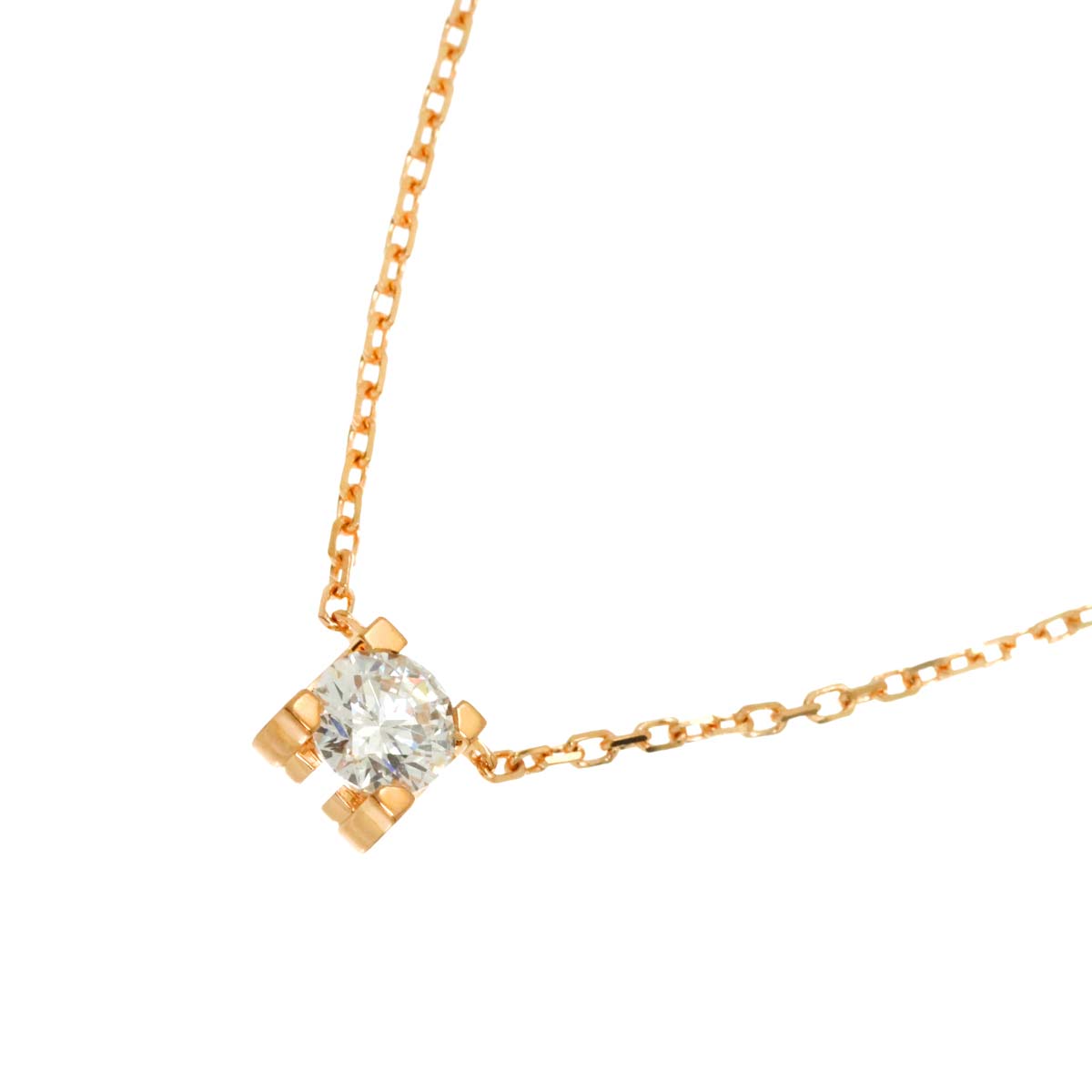 Cartier Cドゥ ダイヤ 0.22ct D/IF/3EX ネックレス 42cm K18 PG ピンクゴールド 750 C De Necklace【証明書付き】カルティエ 90307410