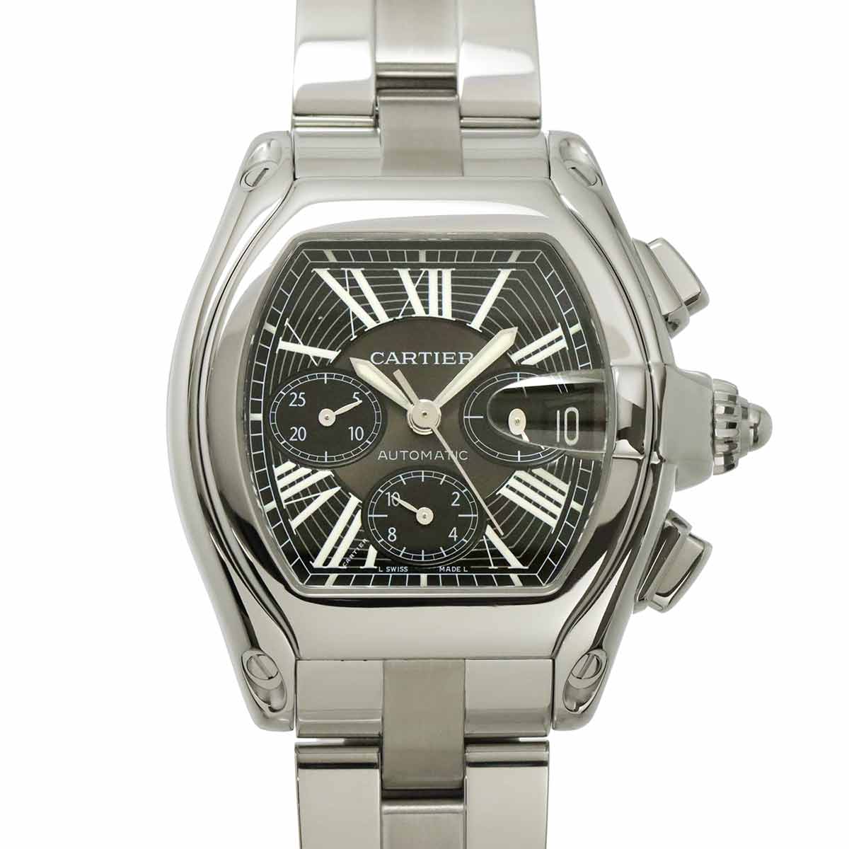Cartier ロードスター クロノグラフ W62020X6 メンズ 腕時計 デイト ブラック オートマ 自動巻き ウォッチ Roadster カルティエ 90304146