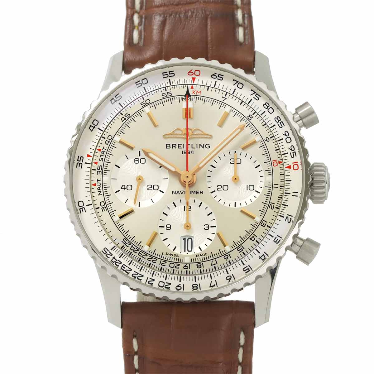 BREITLING ナビタイマー B01 クロノグラフ41 AB0139 メンズ 腕時計 デイト シルバー 自動巻き Navitimer B01 ブライトリング 90309095