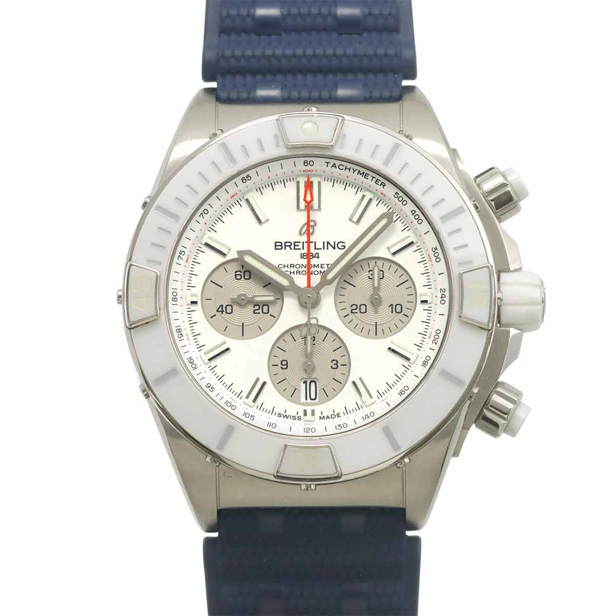 BREITLING スーパークロノマットB01 44 ジャパンエディション AB0136 クロノグラフ メンズ 腕時計 デイト ホワイト 自動巻き SuperChronomat B01 ブライトリング 90309635