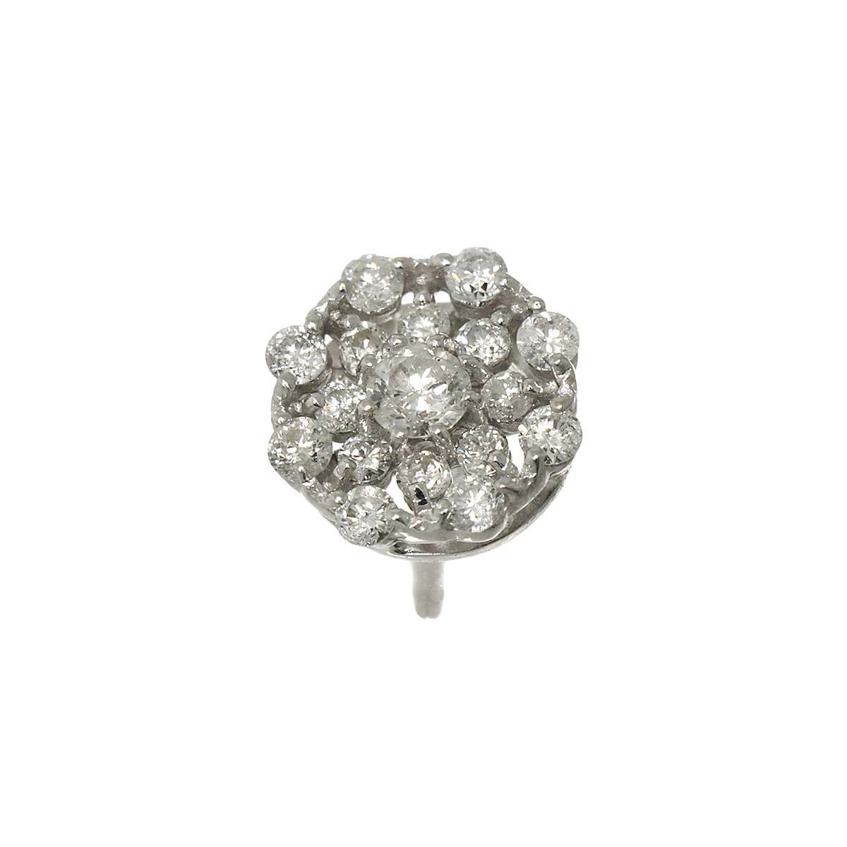 ダイヤ 0.10ct ピアス K18 WG ホワイトゴールド 750 片方のみ 片耳 Diamond Earring Pierced 90303246