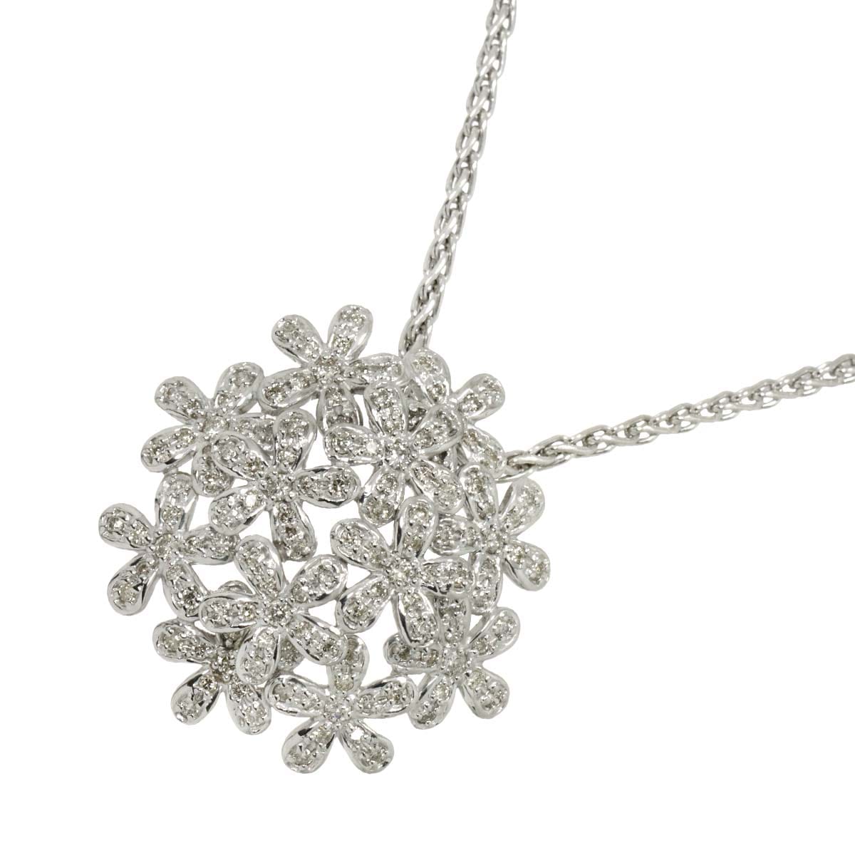 ダイヤ 1.56ct ネックレス 50.5cm K18 WG ホワイトゴールド 750 Diamond Necklace 90303652