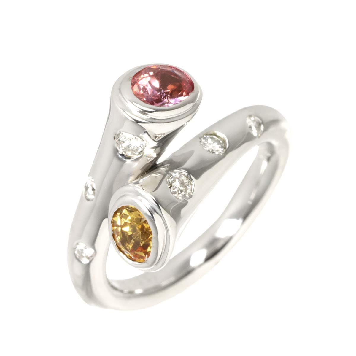 リング 8号 サファイヤ 0.55ct/0.53ct ダイヤ 0.227ct K18 WG ホワイトゴールド 750 指輪 Sapphire Ring 90304353