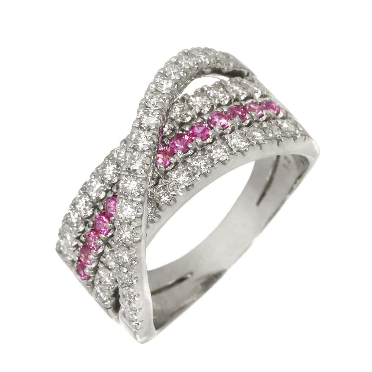 リング 19.5号 サファイヤ 0.47ct ダイヤ 1.04ct Pt プラチナ 指輪 Sapphire Ring 90304357