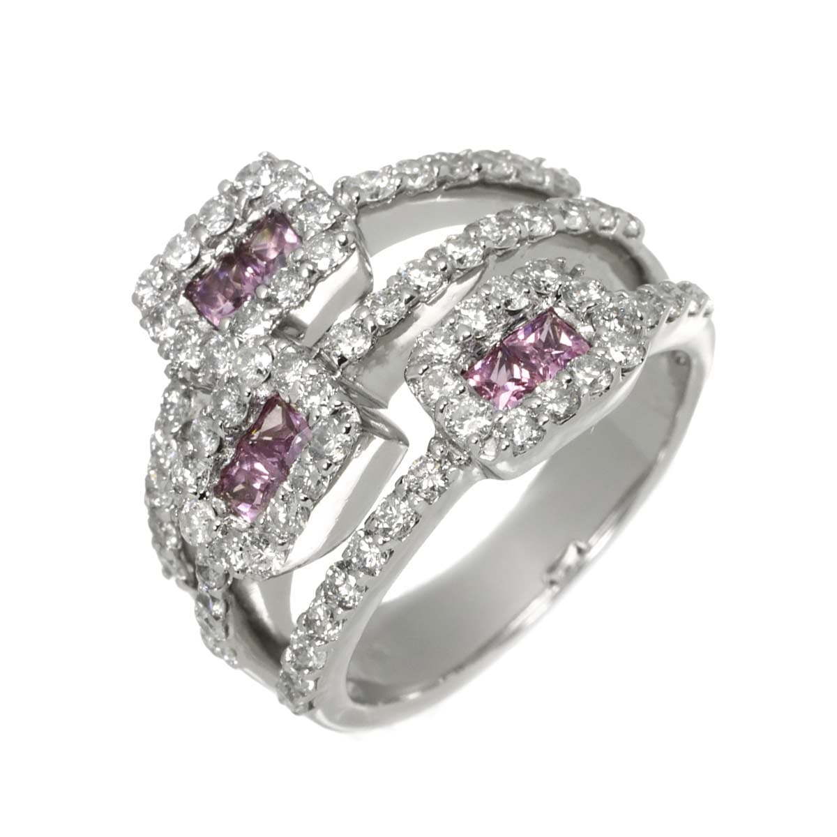 リング 12号 サファイヤ 0.68ct ダイヤ 1.33ct K18 WG ホワイトゴールド 750 指輪 【ソーティング付き】 Sapphire Ring 90305594