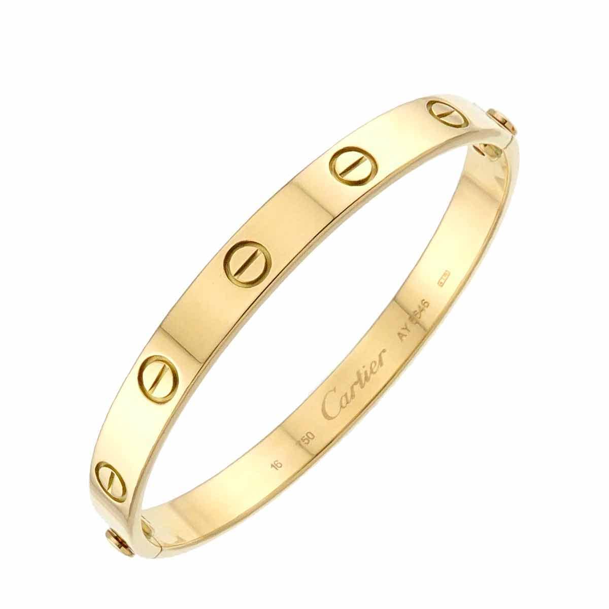 Cartier ラブ ブレス #16 K18 YG イエローゴールド 750 ブレスレット バングル Love Bracelet カルティエ 90305963