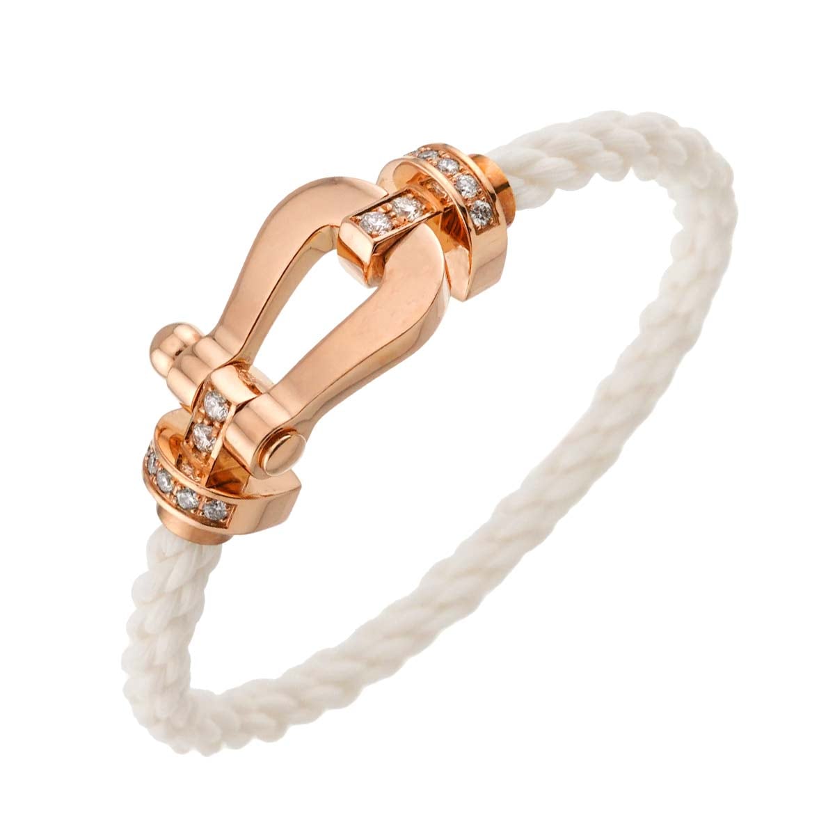 FRED フォース10 LM ハーフ ダイヤ ブレスレット #14 K18 PG ピンクゴールド ケーブル 750 Force 10 Diamond Bracelet フレッド 90307422