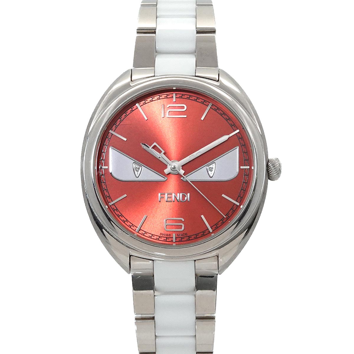 FENDI バグズモンスター 21000M レディース 腕時計 2P ダイヤ オレンジ クォーツ ウォッチ Bugs Monster フェンディ 90309544