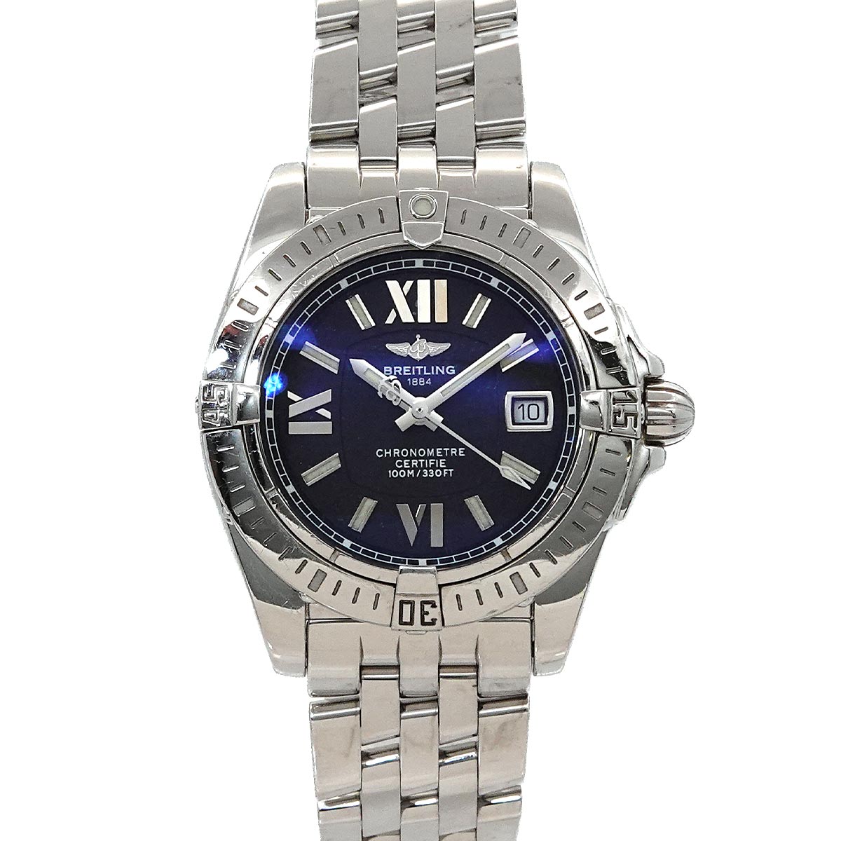 BREITLING コックピットレディ A71356 レディース 腕時計 デイト ブラック クォーツ ウォッチ Cockpit ブライトリング 90309556