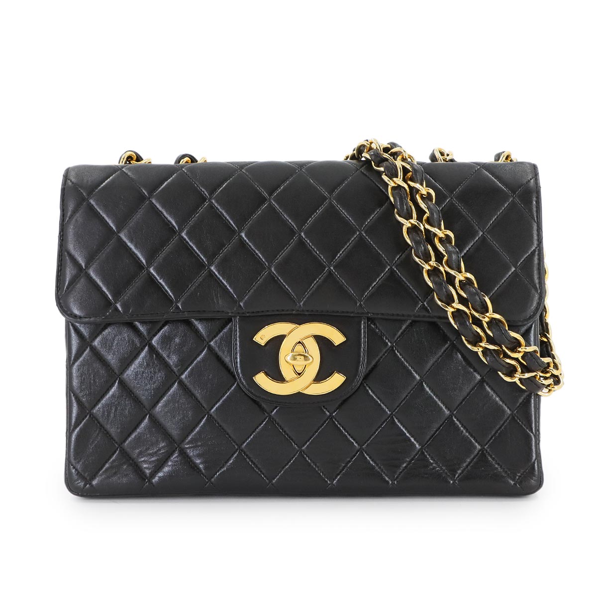 CHANEL マトラッセ 30 チェーン ショルダー バッグ ラムスキン ブラック A04412 ヴィンテージ ゴールド 金具 Matelasse 30 Bag シャネル 90305749