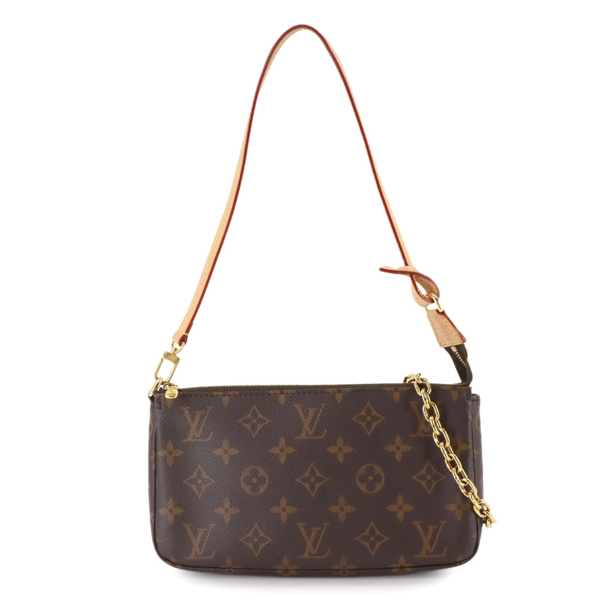 LOUIS VUITTON モノグラム ポシェット アクセソワール 2way ハンド ショルダー バッグ ブラウン M82766 RFID ゴールド 金具 Pochette Accessoires ルイ ヴィトン 90307072