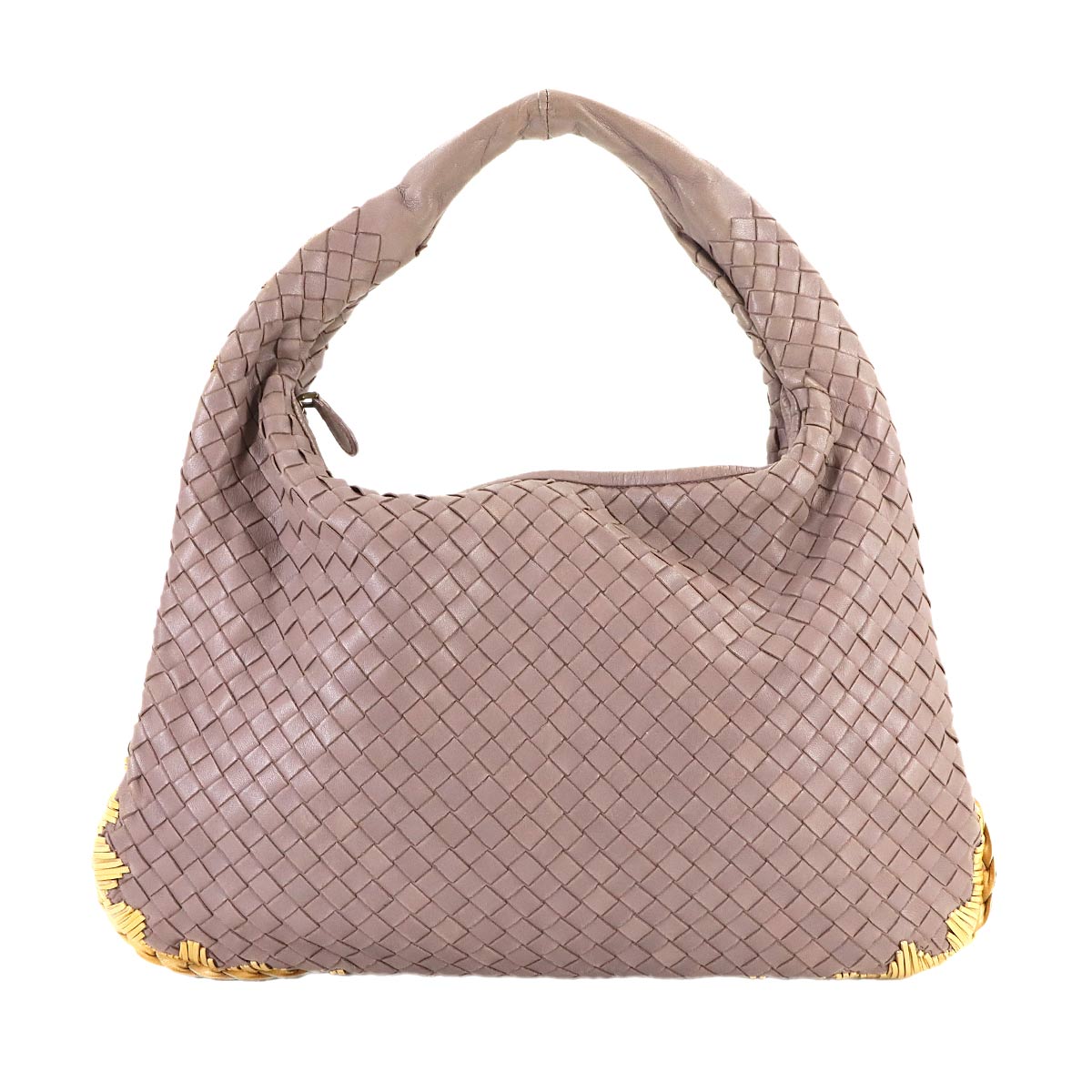 BOTTEGA VENETA イントレチャート ホーボー ワンショルダー バッグ レザー パープル シルバー 金具 172026 Shoulder Bag ボッテガ ヴェネタ 90307132