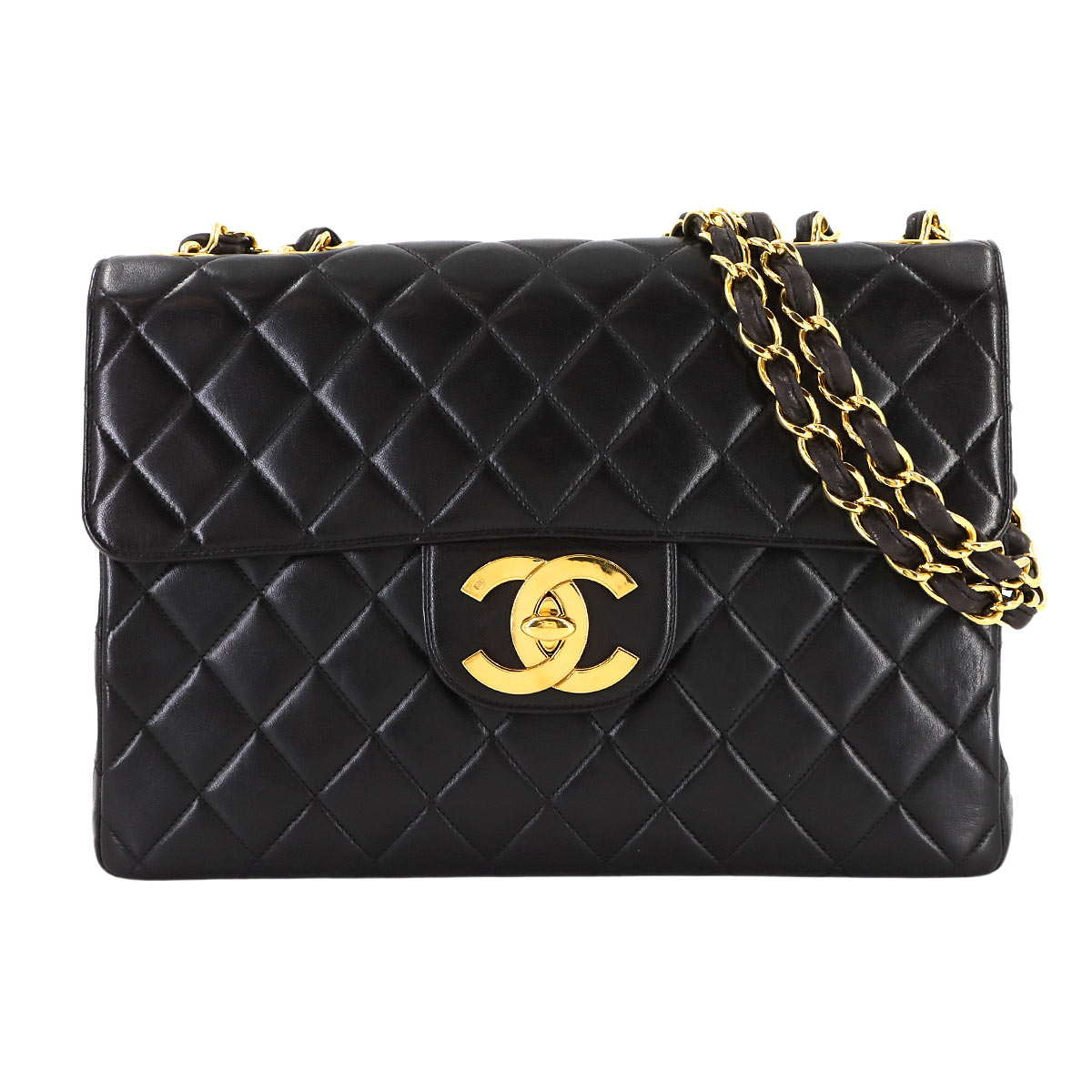 CHANEL マトラッセ 30 チェーン ショルダー バッグ ラムスキン ブラック A04412 ヴィンテージ ゴールド 金具 Matelasse 30 Bag シャネル 90307160