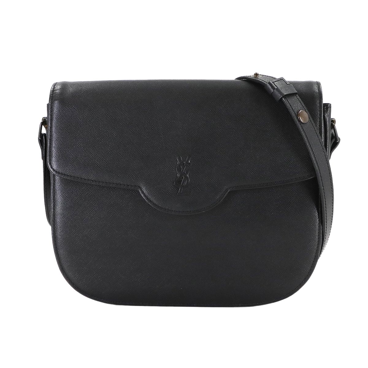 Yves Saint Laurent ショルダー バッグ レザー ブラック ゴールド 金具 Shoulder Bag サンローラン 90307189