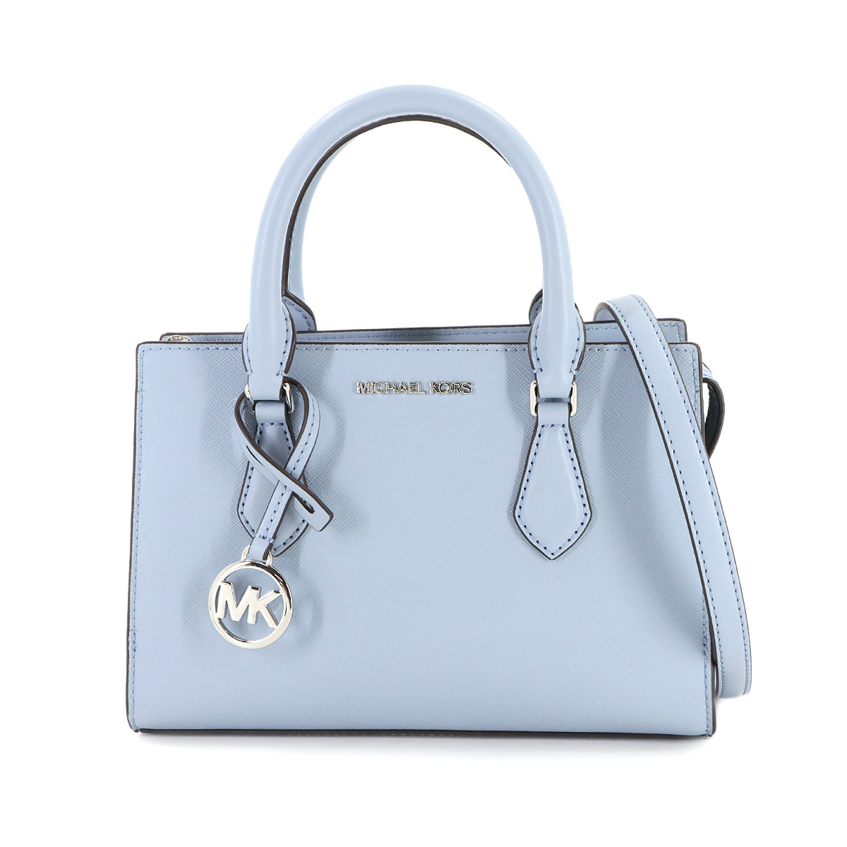 MICHAEL KORS シェイラ 2way ハンド ショルダー バッグ レザー ブルー 35S3S6HS5L シルバー 金具 Sheila Bag マイケルコース 90307882