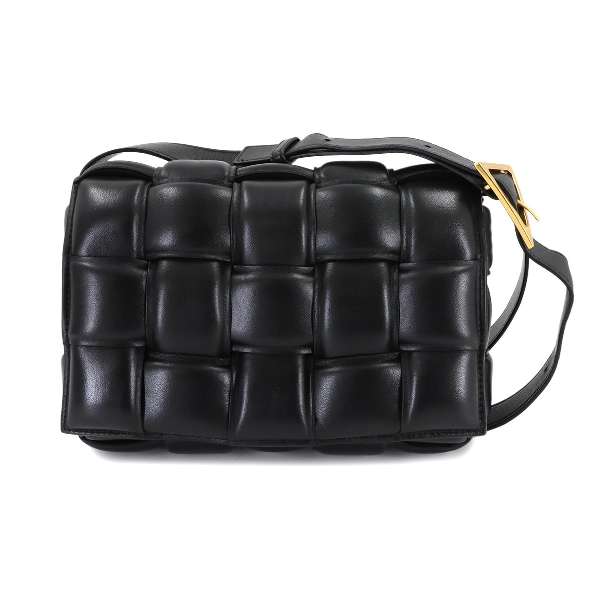 BOTTEGA VENETA イントレチャート パデッド カセット ショルダー バッグ レザー ブラック 591970 Padded Cassette ボッテガ ヴェネタ 90308161