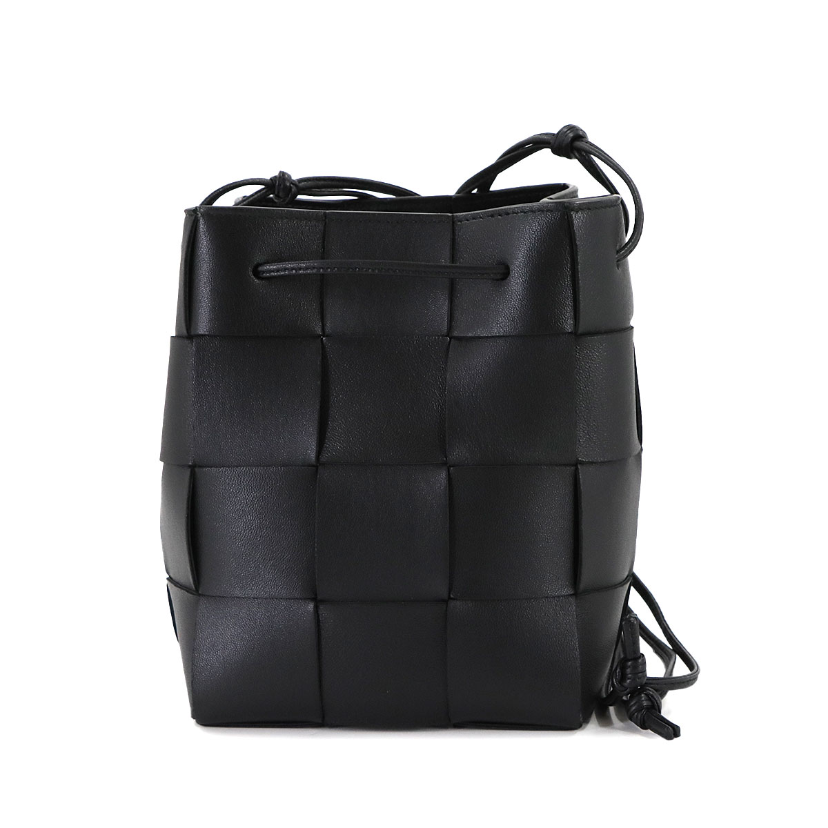 BOTTEGA VENETA イントレチャート スモール カセット ショルダー バッグ レザー ブラック 680218 Small Cassette Bag ボッテガ ヴェネタ 90308625