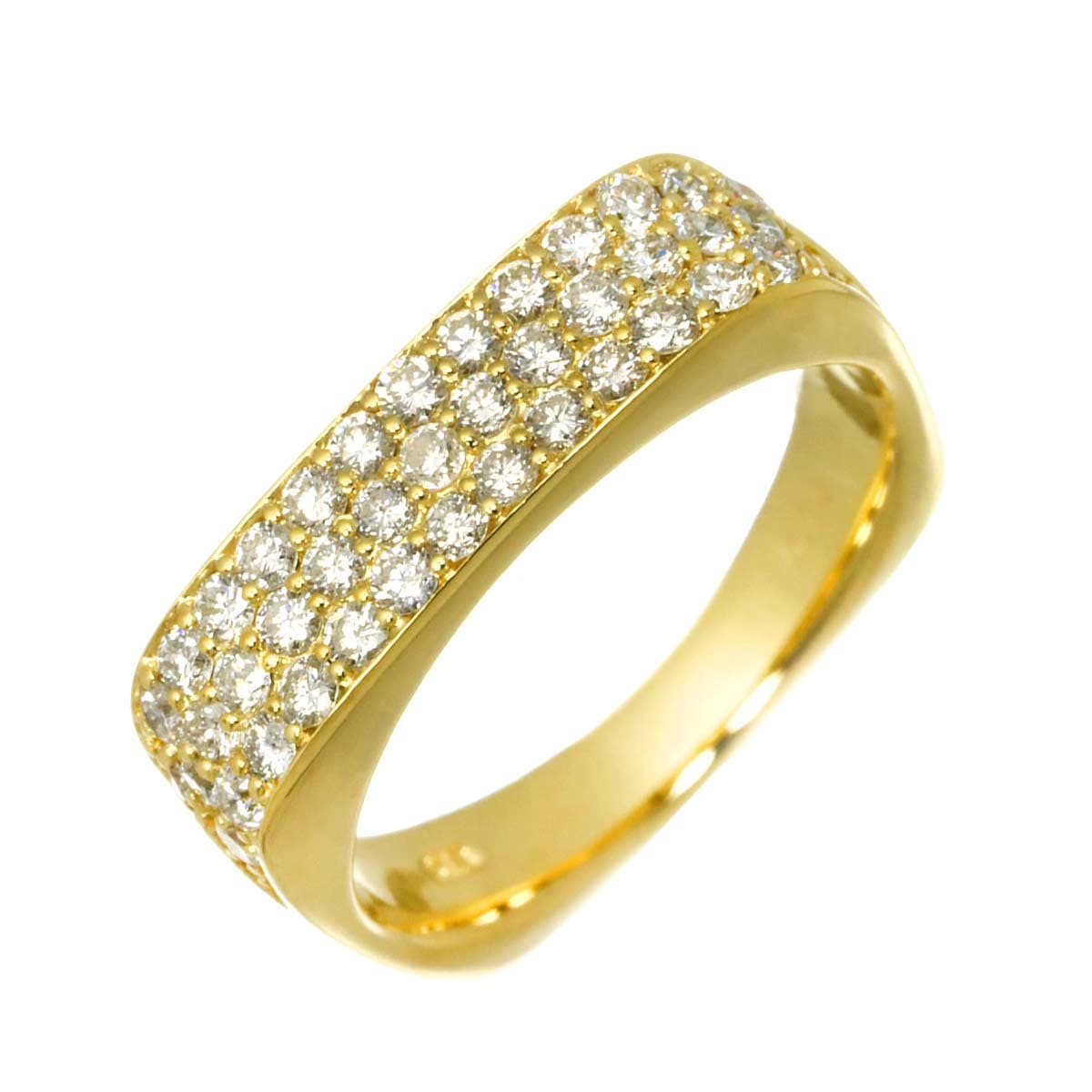 リング 12号 ダイヤ 0.75ct K18 YG イエローゴールド 750 指輪 Diamond Ring 90309502