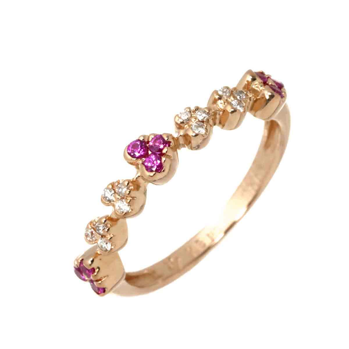 Ponte Vecchio 7号 リング ルビー 0.12ct ダイヤ 0.05ct K18 PG ピンクゴールド 750 指輪 【証明書付き】 Ring ポンテヴェキオ 90308706