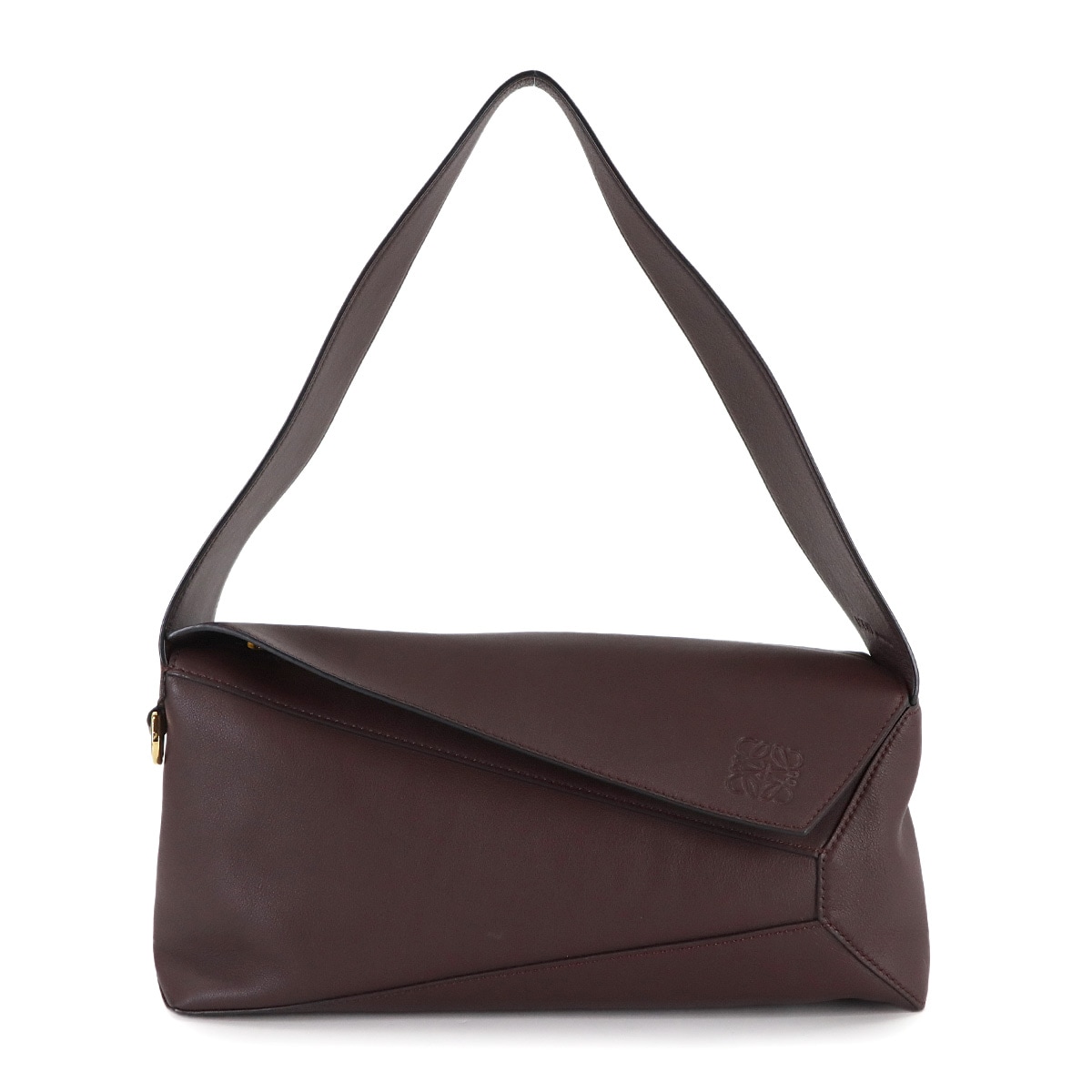 LOEWE パズル ホーボー ショルダー バッグ レザー ボルドー ゴールド 金具 A510J67X01 Pazzle Hobo Bag ロエベ 90307803