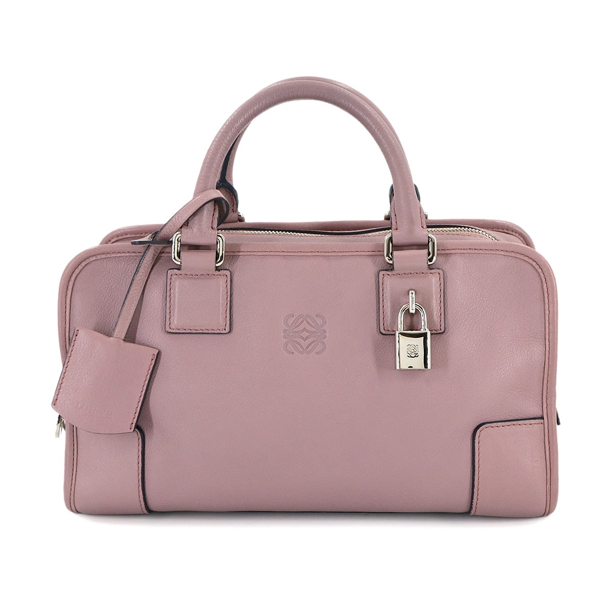 LOEWE アマソナ 28 ハンド バッグ レザー ピンク シルバー 金具 Amazona 28 ロエベ 90308543