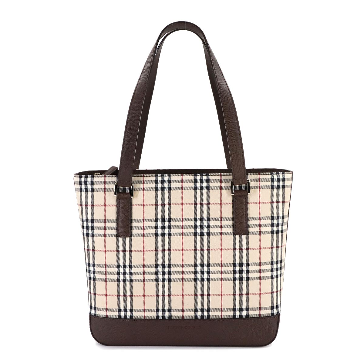 BURBERRY ノバチェック ハンド バッグ キャンバス レザー ベージュ ブラウン Hand Bag バーバリー 90308545