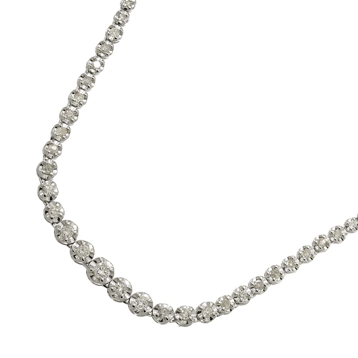 ダイヤ 2.00ct ネックレス 42cm K18 WG ホワイトゴールド 750 Diamond Necklace 90307226